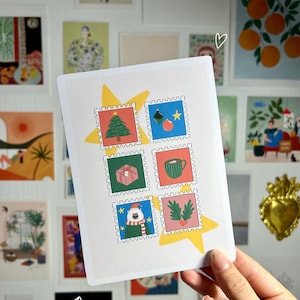 Carte timbres de Noël