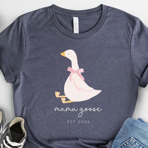 Custom Mama Goose T-Shirt, Mama Goose Coquette Bow Shirt, Silly Goose Shirt, Baby Announcement Tees, First Mothers Day Shirt, Goose Family