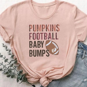 Fall Pregnancy Announcement Shirt, Pumpkins Football Baby Bumps Pregnancy Reveal Shirt, Fall Maternity Tshirt, Thanksgiving Maternity Tee