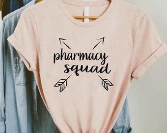 Pharmacy Squad Shirt, Matching Pharmacy Crew Tee, Pharmacist Team Shirt, Rx Tech or Student Gift, Medical Group Tee, Pharmacy Workers Outfit