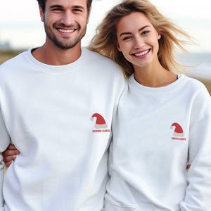 Custom Embroidered Sweatshirt, Family Matching Sweaters for Christmas, Santa Hat Design, Matching Holiday Outfit,Custom Santa Claus Crewneck