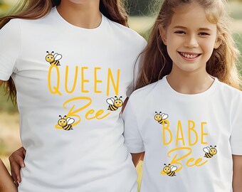 Mommy and Me Shirts, Queen Bee Shirt, Matching Mothers Day, Bee Shirt, Boss Mom Shirt, Mama Bee Tee, Mothers Day Gift, Mom and Daughter Gift