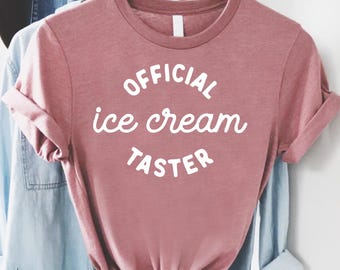 Official Ice Cream Taster Shirt, Family Ice Cream T-shirt for Baby Toddler and Adults, Fun Summer Outfit for Kids, Ice Cream Lover Gift Tee