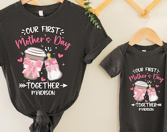 Personalized Mothers Day Shirt, Our First Mothers Day Together Shirt, New Mommy Tees, Mothers Day Matching Shirts, Funny Mothers Day Gifts