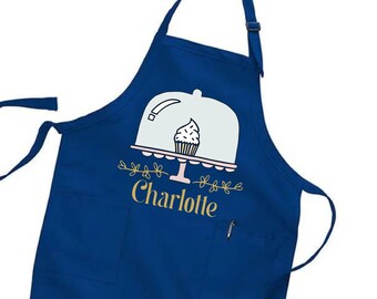 Custom Baker Apron with Name, Elegant Personalized Baking Apron, Stylish Gift for Baker, Cake Lover Kitchen Apron, Cute Gift for Pastry Chef