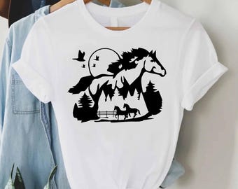 Wild Horse Shirt, Western Nature Horse Tee, Aesthetic Horse Lover Shirt, Meaningful Cowboy Tee, Country Western Tshirt, Gift for Horse Owner