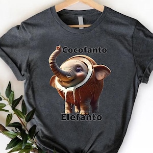 Cocofanto Elefanto Shirt, Funny Coconut Elephant Meme Tee, Viral Italian Brainrot Graphic Tee, Coconut Elephant Tshirt, Absurd Meme Shirt