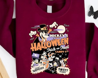 Vintage Mickey Halloween Sweatshirt, Retro Disney Mickey Halloween Trick Or Treat Shirt, Mickey Not So Scary Sweater, 2026 Halloween Party
