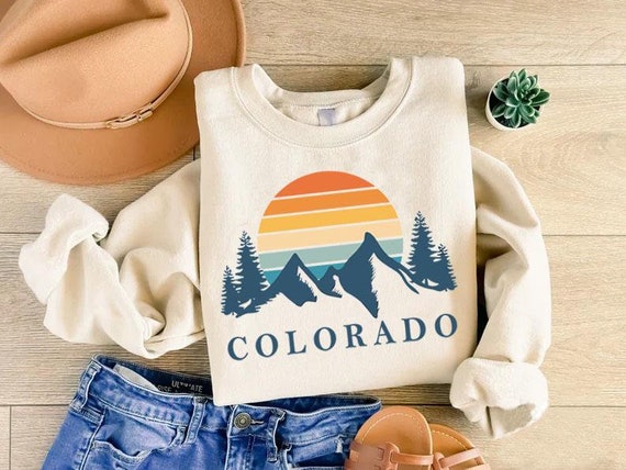 Vintage Colorado Sweatshirt, Colorado Mountain Shirt,Colorado Vacation Tee,Camping Shirt,State Sweater, Colorado Crewneck, Nature Lover Gift