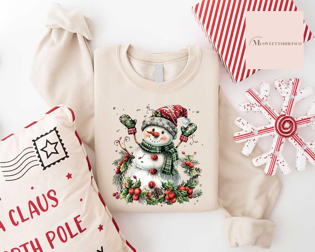 Haut Noël Femme GUC - Rouge à Manches Courtes, Motif Bonhommes De Neige, Taille XL, 100% Coton, Occasion Très Bon état