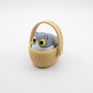 Cat Basket Clicker Fidget Toy – Customizable Cute Desk Clicker – Kawaii Cat in Basket – Stress Relief Cat lovers Gift image 12
