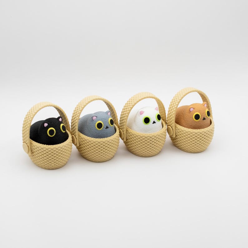 Cat Basket Clicker Fidget Toy – Customizable Cute Desk Clicker – Kawaii Cat in Basket – Stress Relief Cat lovers Gift image 8