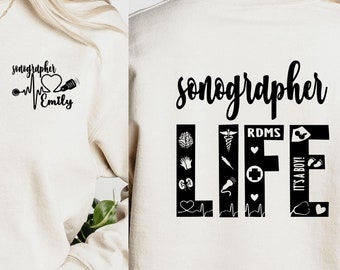 custom sonographer sweatshirt, personalized sonographer hoodie, RDMS sweater, Future sonographer sweat, gift for sonographer, x ray tech tee