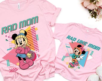 Disney Rad Mom and Rad Like Mom Matching Shirts, Minnie Mouse Mom and Daughter Tees, Cute Mother’s Day Gift, Disneyland Trip Outfit