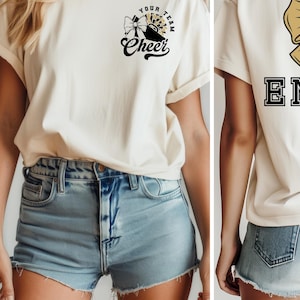 Custom Cheer Shirt, Personalized Cheerleader Tee with Team & Name, Cheer Mom Gift, Cheer Squad Spirit Shirt, Competition T-Shirt