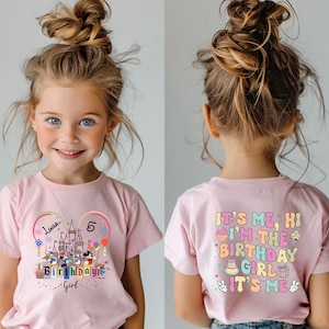 It&#39;s Me Hi I&#39;m the Birthday Girl Shirt, Custom Age and Name Tee, Cute Disney Birthday Girl Shirt, Mickey Princess Birthday T-Shirt,
