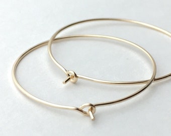 14K Gold Filled Hoop Earrings. Yellow Gold. Choose your size 2, 1.5 or 1 Inch