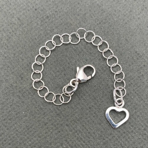 Sterling Silver Necklace Extender With Heart Charm Choose - Etsy