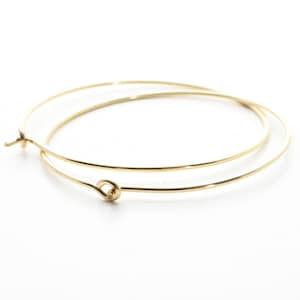 Large Gold Hoop Earrings in 14K Gold Yellow Fill. Thin Lightweight Hoops, Perfect for Sensitive Ears. Choose your size: 2 inch and smaller image 6