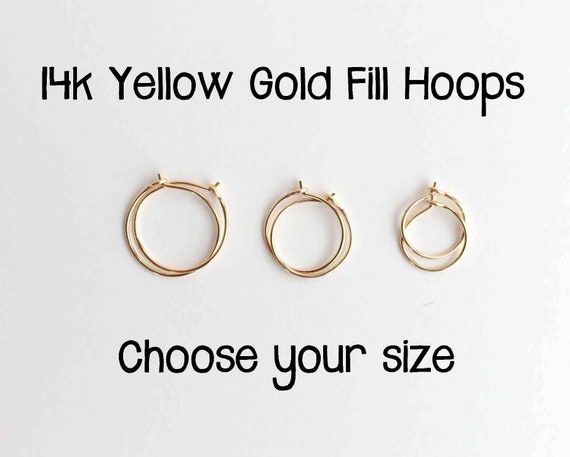 Small Gold Hoop Earrings | Tiny 14K Yellow Gold Filled Huggies | Hypoallergenic Jewelry