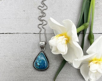 Shattuckite and Sterling Silver Pendant