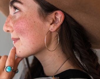 Big Hoop Earrings. Sterling Silver Hoops. Solid 925 Sterling Silver Loops. 18mm Hoops, 25mm Hoops, 38mm Hoops, 50mm Hoops, 20 Gauge Hoops