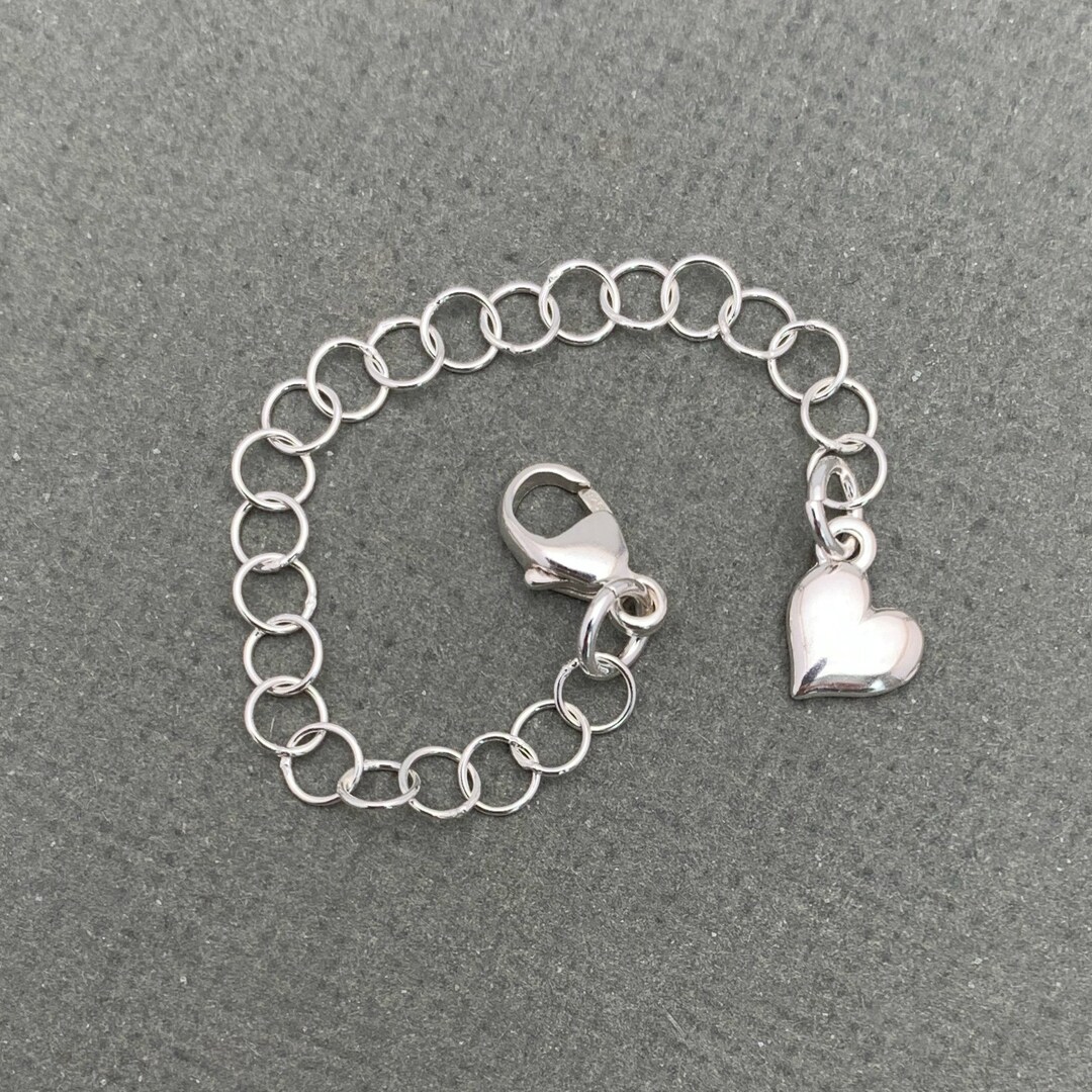 Sterling Silver Necklace Extender With Heart Charm. Layered Etsy