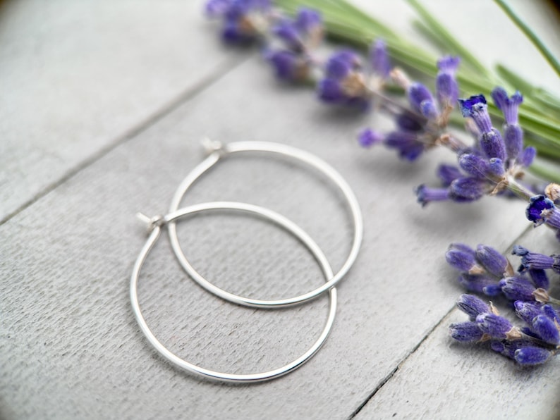 Grote zilveren oorringen | Massief 925 sterlingzilver | Hypoallergene lichtgewicht sieraden afbeelding 13