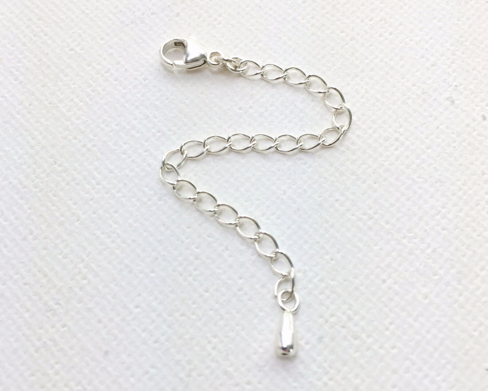 Sterling Silver Jewelry Extender With Silver Drop Charm. Etsy