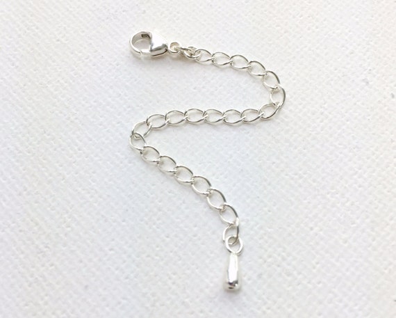 Sterling Silver Jewelry Extender With Silver Drop Charm