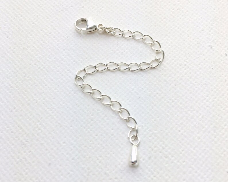 Sterling Silver Jewelry Extender With Silver Drop Charm. Etsy