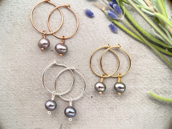 Orecchini A Cerchio Huggie In Argento Sterling 925 Con Turchese Naturale - 14 Mm, Placcati Oro Orecchini Placcati Oro Turchese
