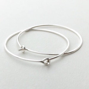 Large Silver Hoop Earrings. Solid 925 Sterling Silver Hoops. Lightweight Hoops. 2 inch Hoops, 1-1/2 inch Hoops, 1 inch Hoops, 3/4 inch Hoops image 1