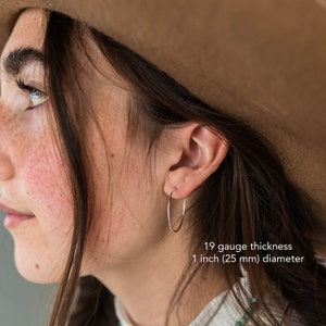 Big Hoop Earrings. Sterling Silver Hoops. Solid 925 Sterling Silver Loops. 18mm Hoops, 25mm Hoops, 38mm Hoops, 50mm Hoops, 20 Gauge Hoops image 8