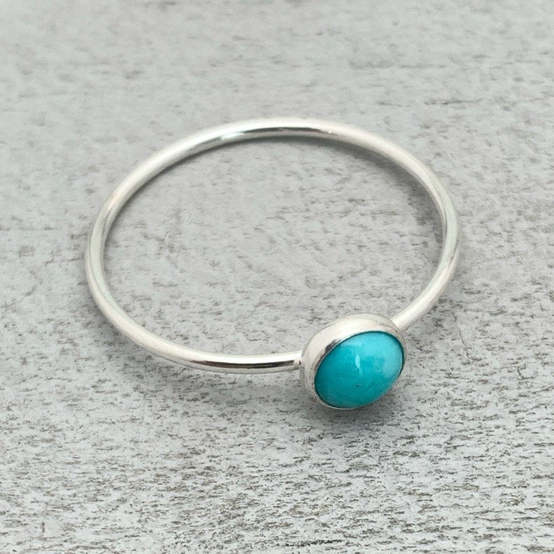 White Water Turquoise Solid 925 Sterling Silver Ring. Size 5 8 US image 7