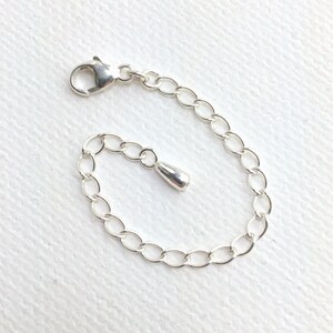 Sterling Silver Jewelry Extender with Silver Drop Charm. Interchangeable Extender Helps Manage Layered Necklaces, Bracelets and Anklets. image 3