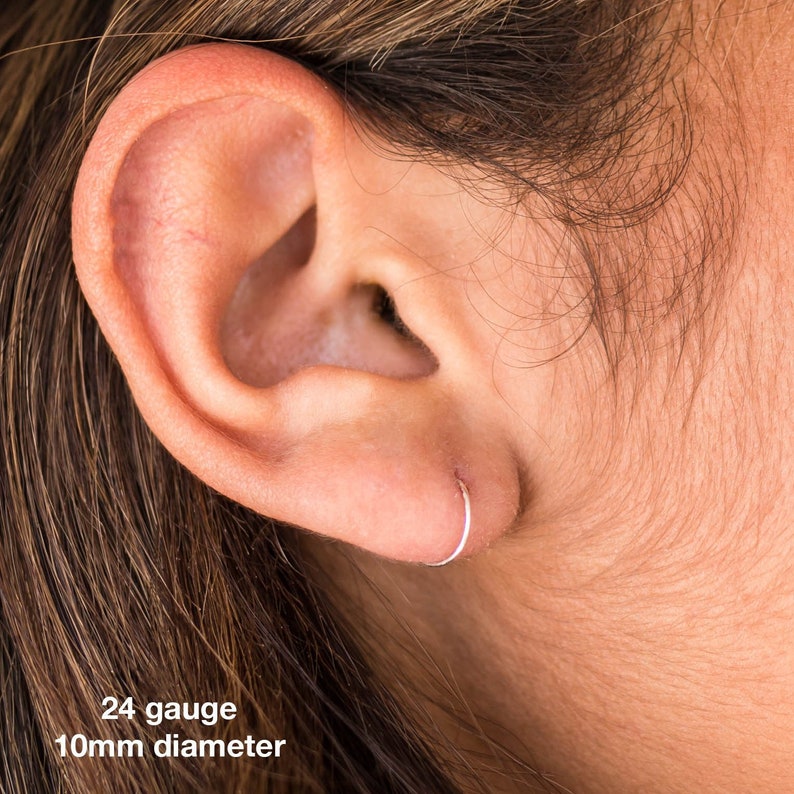 Thin Solid Platinum Hoops. Small Hoop Earrings .950 Platinum Etsy