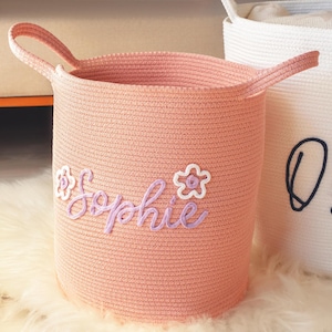 Personalisierter Babyparty-Geschenkkorb, Baumwollseil-Spielzeug-Aufbewahrungskorb, Kinderzimmer-Wäschekorb, erstes Weihnachtsgeschenk, Neugeborenen-Geschenk, Baby-Geschenk