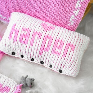 Personalized Baby Name Knot Boucle Pillow, Custom Throw Pillow, Baby Shower Gift, Nursery Decor, Newborn Gift, New Mom Gift, Gift for Baby