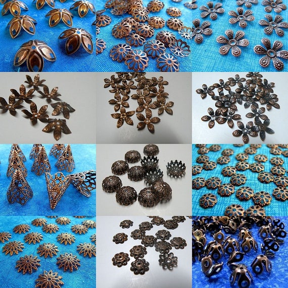 42mm OVERSTOCK SALE 500pc Filigree Bead Cap Assorted Vintage Styles 5mm