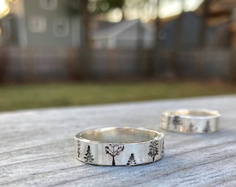 Trees Ring in Silver