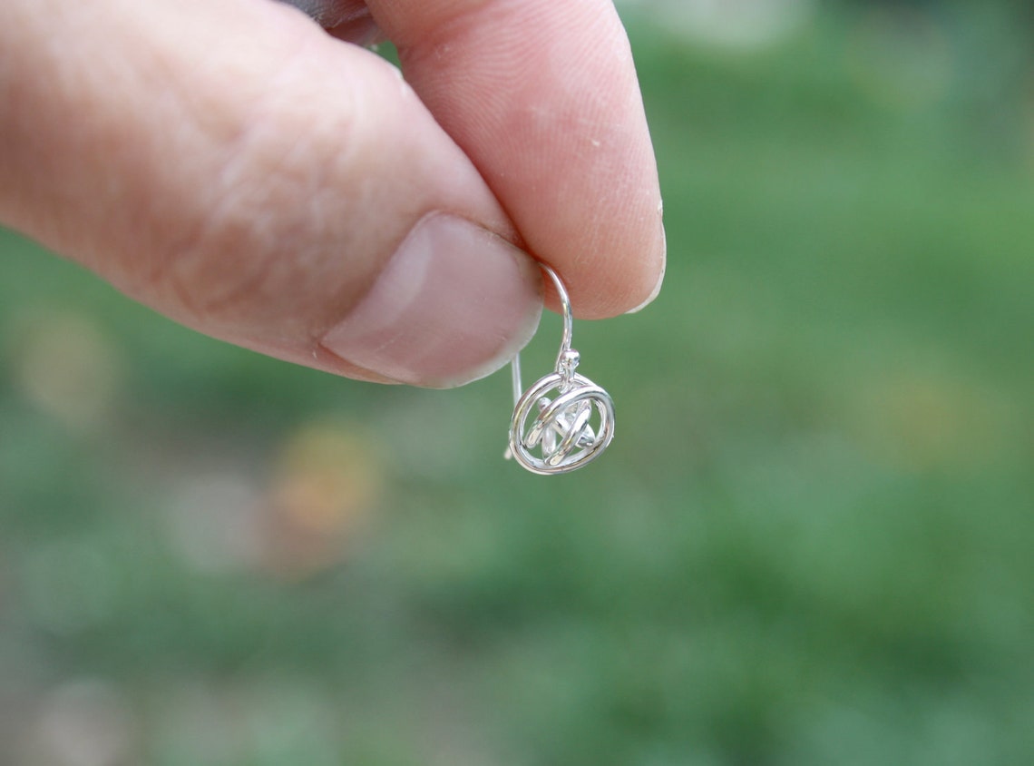 Knot of Sterling Silver. Tumbleweed Earrings. Mini Tiny Small Etsy