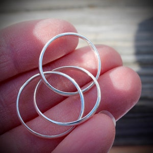 Triple Ring in Silver. Roll on Fidget Ring smooth or hammered finish image 5