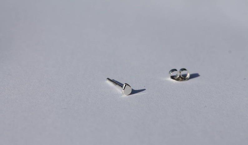 Teardrop Raindrop Mini earrings Sterling silver or 14K yellow or Rose Gold Pair or Single small handmade micro little tiny studs teardrops image 1