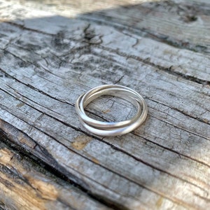 Triple Ring in Silver. Roll on Fidget Ring smooth or hammered finish image 8