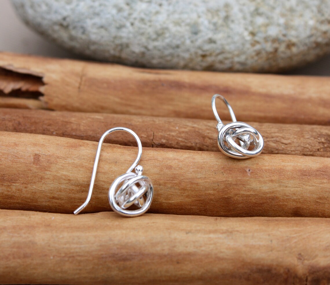 Knot of Sterling Silver. Tumbleweed Earrings. Mini Tiny Small Etsy