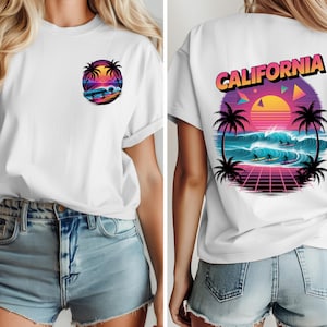 California tshirt, Los Angeles California shirt, vintage California t shirt, Retro Vintage, California sunset, Pacific Ocean Holiday Tee