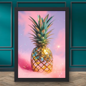 Disco Ananas Wandkunst, digitaler Download, digitaler Obst Download, bedruckbare digitale Datei, druckbare Poster, Digitaldruck, Wandkunst
