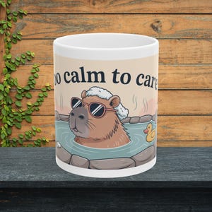 Chill Vibes Ceramic Mug - Cute Capybara in Spa, Funny Gift for Animal Lovers, Coffee Lover's Mug, Relaxation, Unique Gift Idea