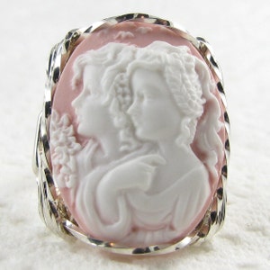 Sister Friends Cameo Ring Sterling Silver Custom Jewelry